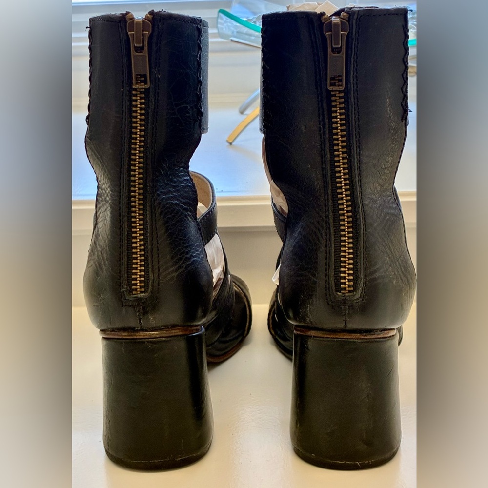 Freebird Raven Black Leather Sandals Heels 7 - Picture 4 of 8